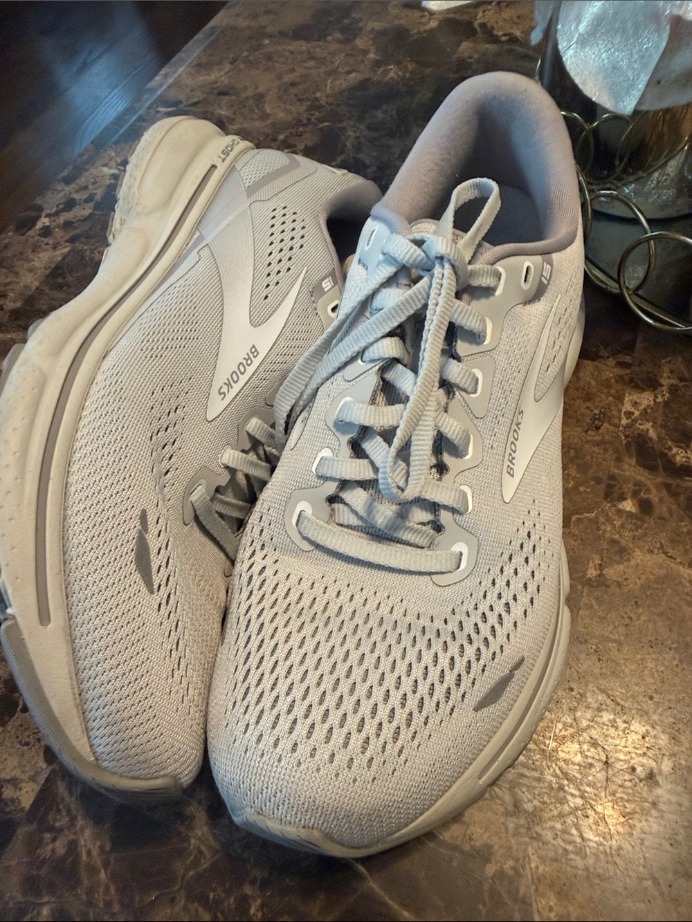 Brooks Women's Running Shoes in Light Gray and White